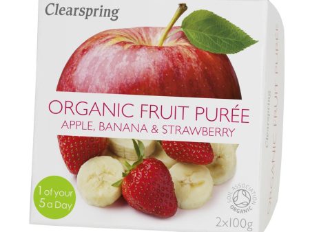 Clearspring Organic Fruit Puree Apple Banana Strawberry (2x100g) Online Hot Sale