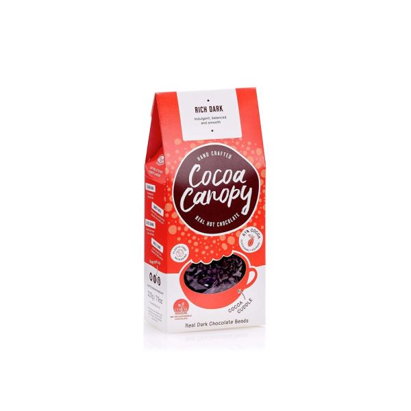 Cocoa Canopy Rich Dark Drinking Hot chocolate Beads 225g Cheap